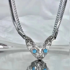 Mystic Feline Silver Necklace
