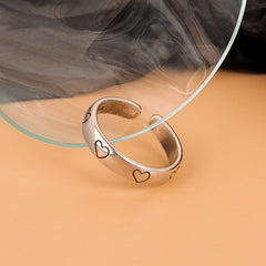 Heart-Shape Minimalist Silver Rings