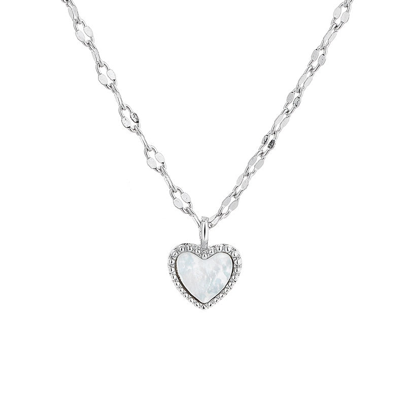 Aesthetic peach heart necklace