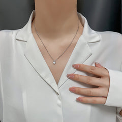 Aesthetic peach heart necklace