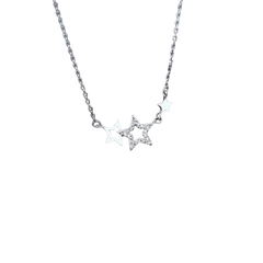 Aesthetic silver necklace with stars