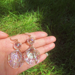 Mermaid Bubbles Shell Dangle Earrings