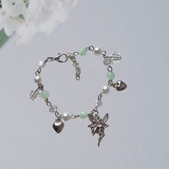 Faircore Strawberry Star Charm Bracelet