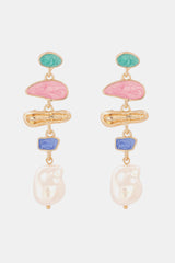 Abnormal Shape Zinc Alloy Synthetic Pearl Dangle Earrings