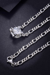 2 Carat Moissanite 925 Sterling Silver Pendant Necklace