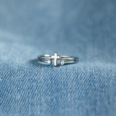 925 Sterling Silver Cross Ring