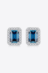 2 Carat Moissanite Stud Earrings in Indigo