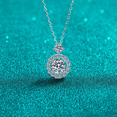 1 Carat Moissanite 925 Sterling Silver Necklace