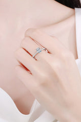 925 Sterling Silver Inlaid 1 Carat Moissanite Ring