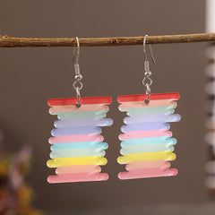 Acrylic Rainbow Dangle Earrings