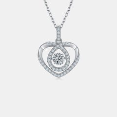 Moissanite 925 Sterling Silver Heart Shape Necklace