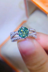 1 Carat Moissanite Contrast 925 Sterling Silver Ring