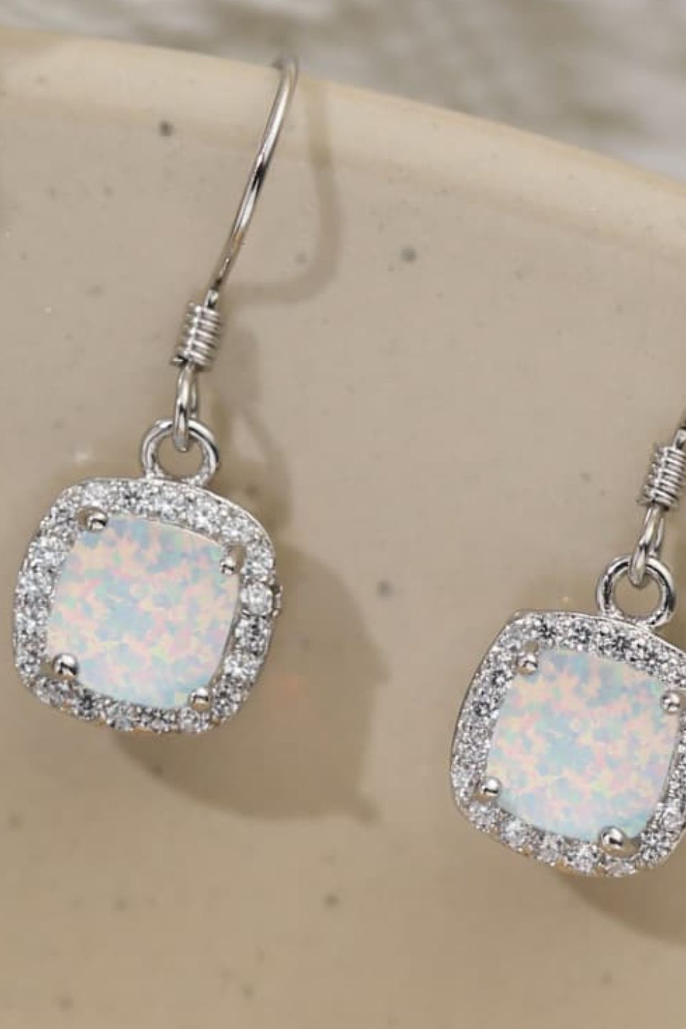 Opal Square Drop Earrings