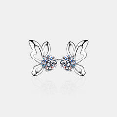 1 Carat Moissanite Butterfly Shape Earrings