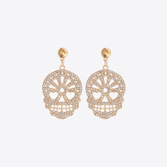 Skull Rhinestone Alloy Earrings