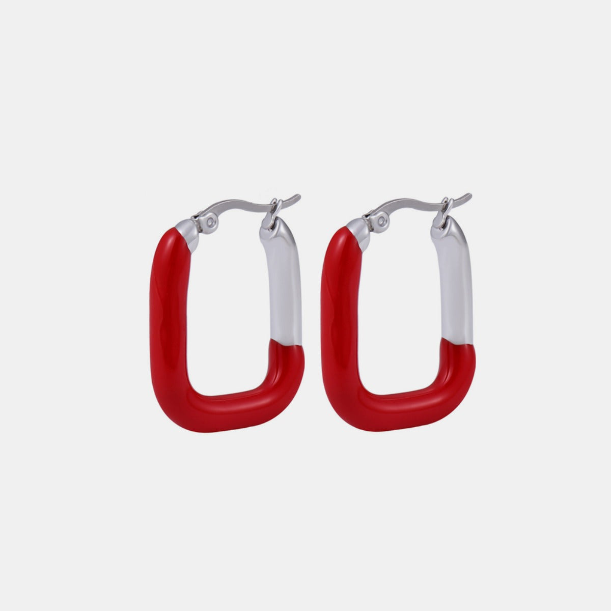 Stainless Steel Drip Oil Contrast Earring