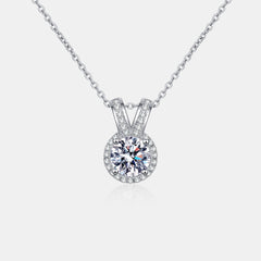 1 Carat Moissanite Rabbit Ears Shape Pendant Necklace