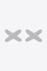 925 Sterling Silver X-Shape Moissanite Earrings