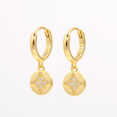 925 Sterling Silver Inlaid Zircon Earrings