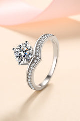 925 Sterling Silver Ring with 1 Carat Moissanite