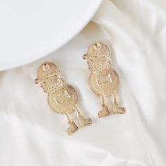 Rhinestone Alloy Santa Earrings