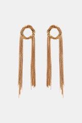 Round Shape Fringed Copper Earrings