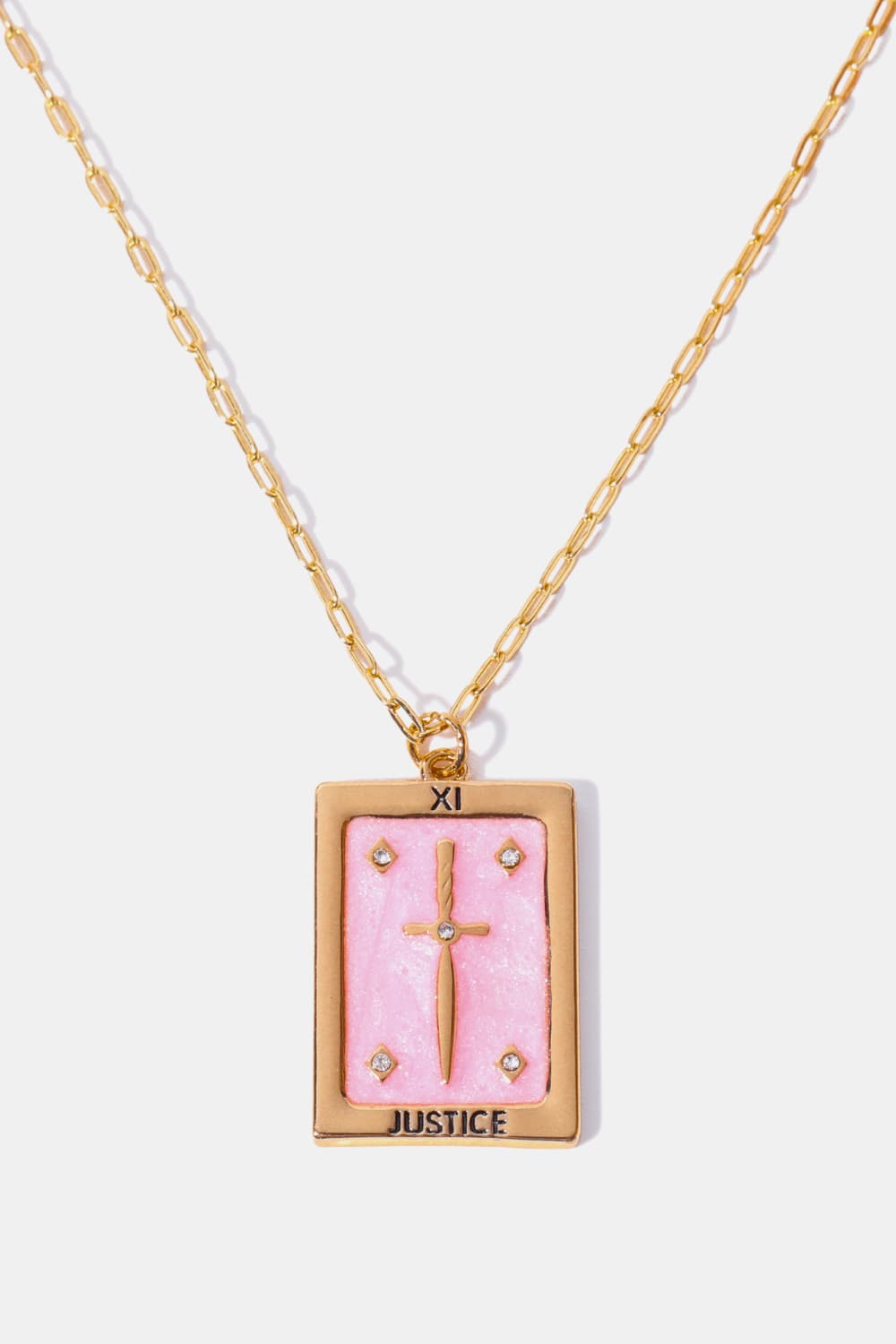 Collier en cuivre avec pendentif carte de tarot
