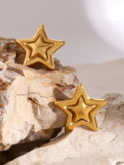 Stainless Steel Star Stud Earrings