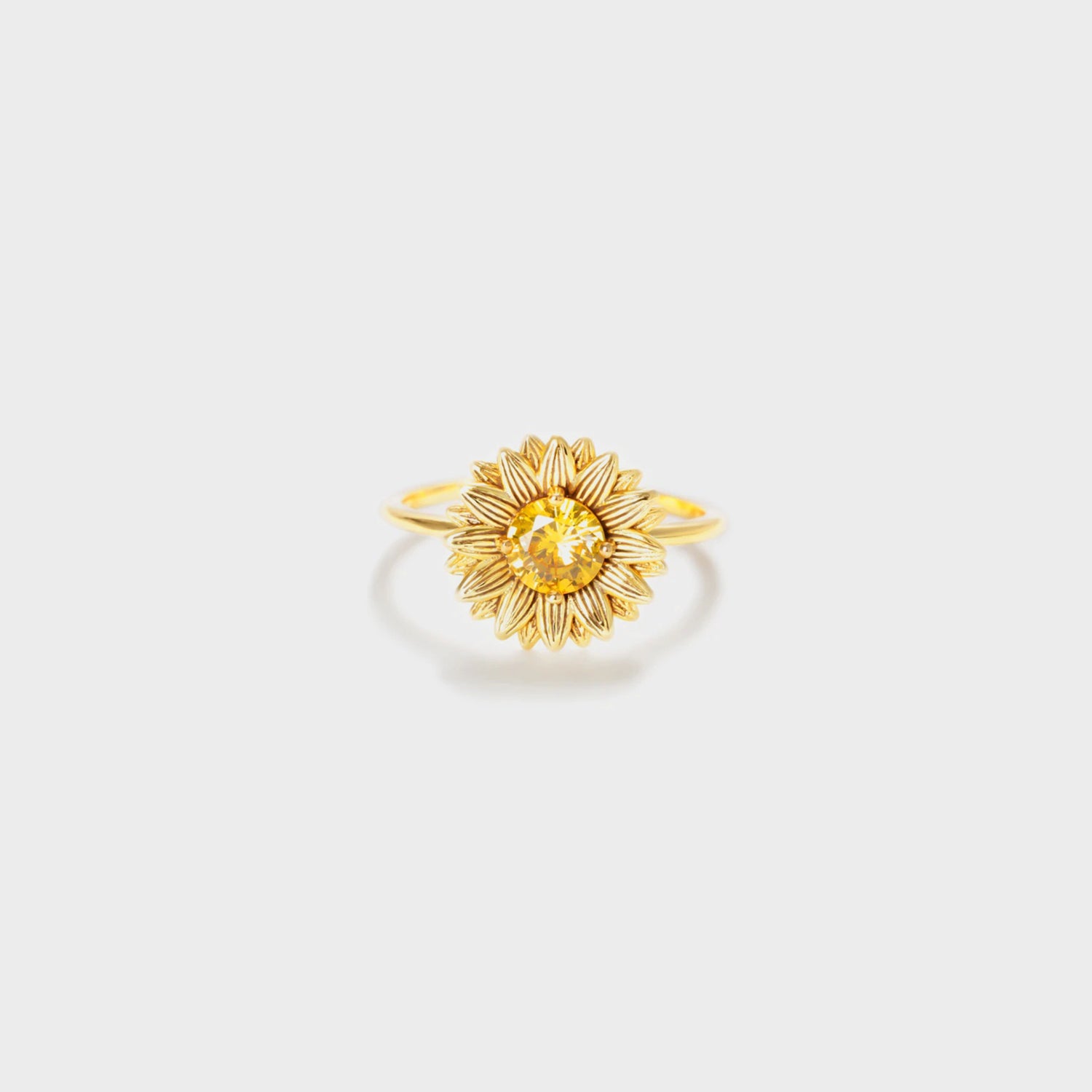 Sunflower Zircon 925 Sterling Silver Ring