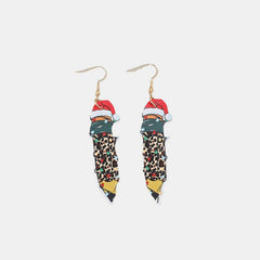 PU Leather Alloy Pencil Earrings