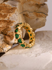 18K Gold-Plated Inlaid Zircon Ring