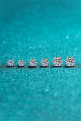 925 Sterling Silver 6-Prong 2 Carat Moissanite Stud Earrings