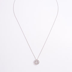 925 Sterling Silver Zircon Smiley Face Necklace