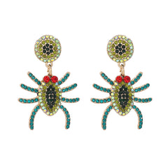 Spider Rhinestone Alloy Earrings