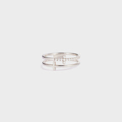 925 Sterling Silver Double Cross Ring