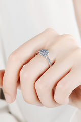 Moissanite 925 Sterling Silver Adjustable Ring