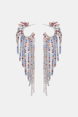 Fringed Rhinestone Zinc Alloy Dangle Earrings