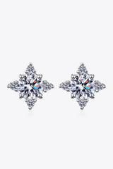 Four Leaf Clover 2 Carat Moissanite Stud Earrings