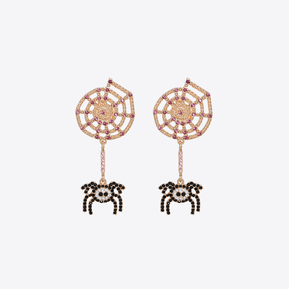 Spider Rhinestone Alloy Earrings