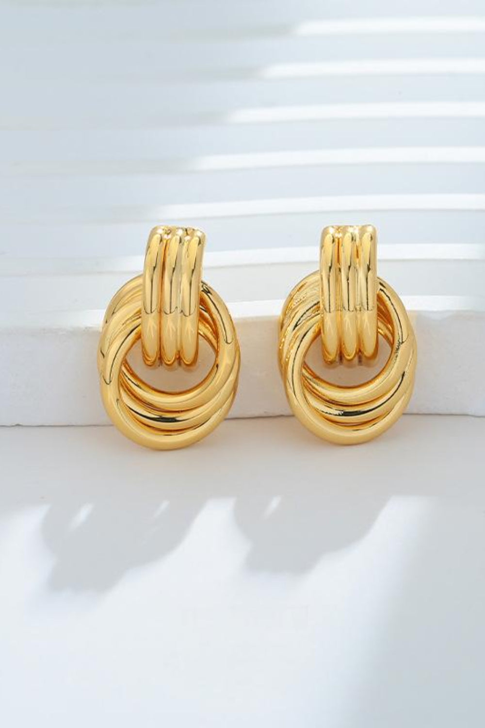 Gold-Plated Knotted Stud Earrings