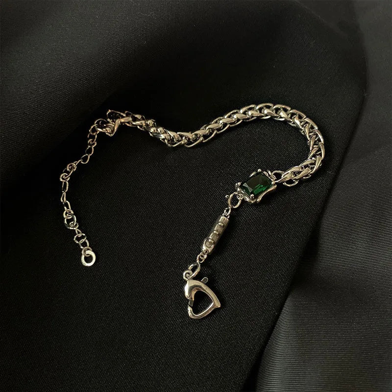 Emerald Enigma Chain Bracelet