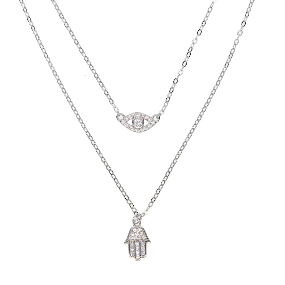 Hamsa Hand Evil Eye Necklace