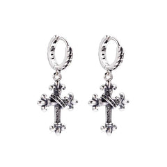 Antique Cross Crown Earrings