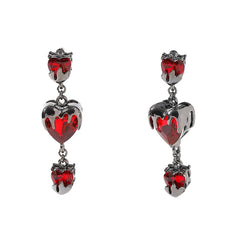 Zircon Heart Lava Earrings