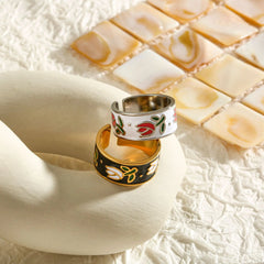 Tulip Enamel Flower Ring