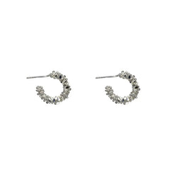 Crystal Crescent Hoop Earrings