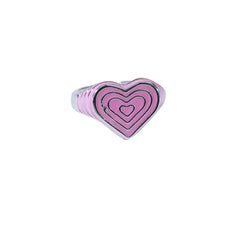 Pink Heart Silver Ring