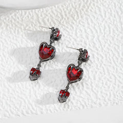 Zircon Heart Lava Earrings