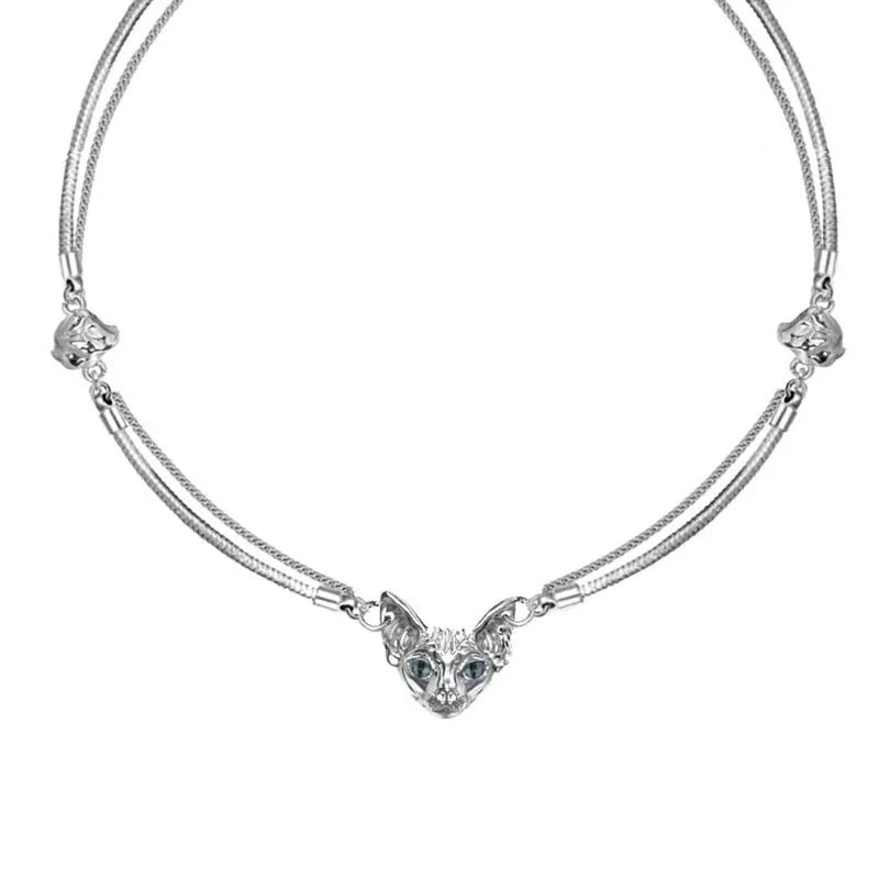 Mystic Feline Silver Necklace