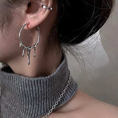 Punk Lava Drop Hoop Earrings